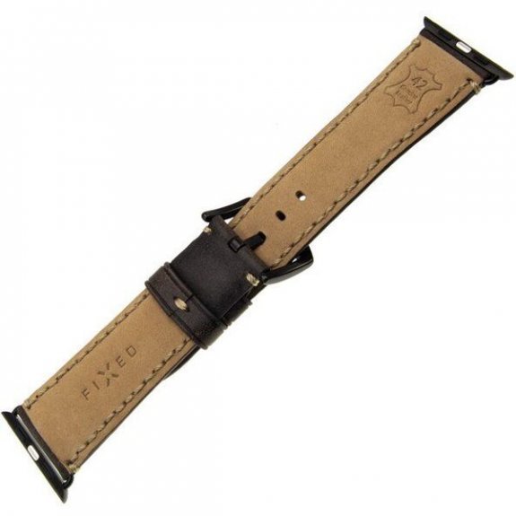 FIXED Berkeley kožený remienok pre Apple Watch 42/44/45/49mm s čiernou sponou,veľkosť L, čierny 