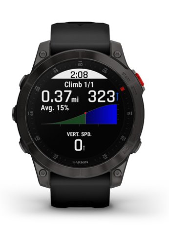 Garmin epix (Gen 2), Sapphire, Black, Carbone Gray DLC Titanium, Silicone Band 