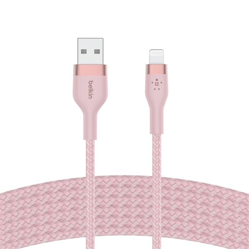 Belkin kábel Boost Charge Pro Flex USB-A to Lightning 3m - Pink 