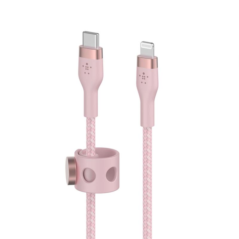 Belkin kábel Boost Charge Pro Flex USB-C to Lightning 3m - Pink 