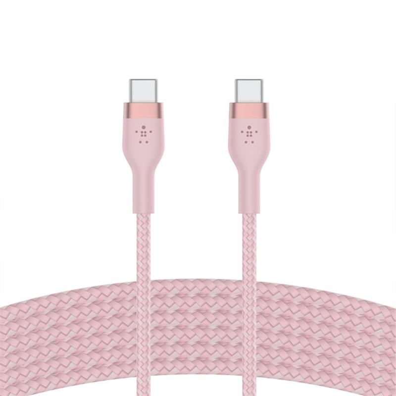 Belkin kábel Boost Charge Pro Flex USB-C to USB-C 3m - Pink 