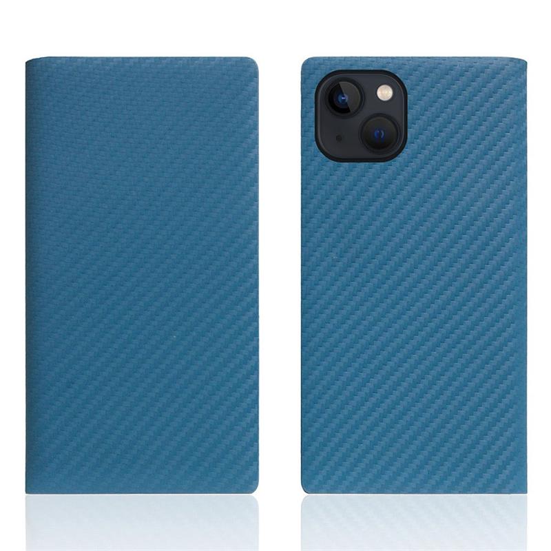 SLG Design puzdro D+ Italian Carbon Leather Diary pre iPhone 14 - Blue 