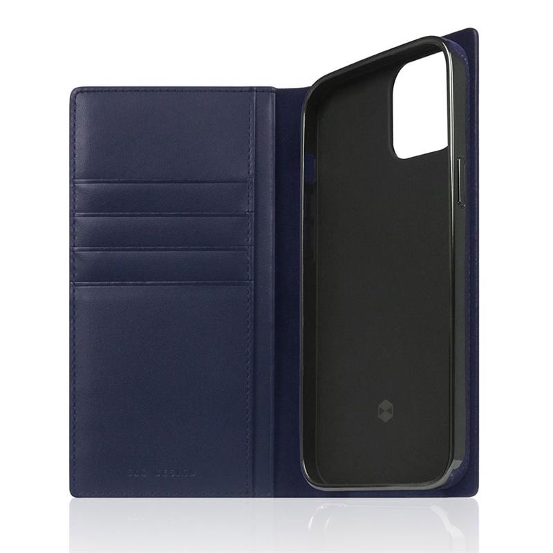 SLG Design puzdro D+ Italian Carbon Leather Diary pre iPhone 14 - Navy 