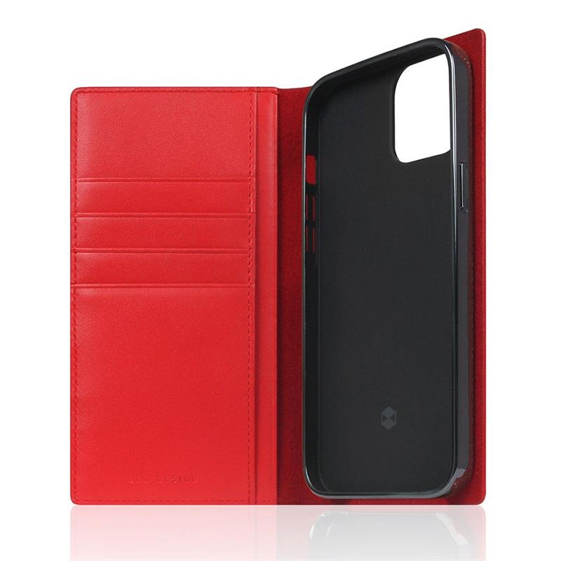 SLG Design puzdro D+ Italian Carbon Leather Diary pre iPhone 14 - Red 