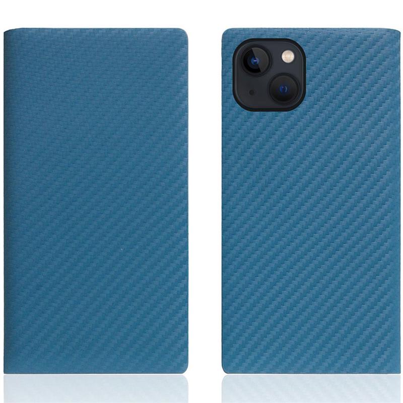 SLG Design puzdro D+ Italian Carbon Leather Diary pre iPhone 14 Plus - Blue 