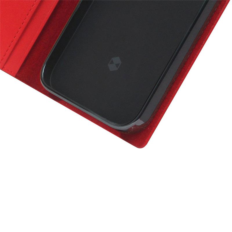 SLG Design puzdro D+ Italian Carbon Leather Diary pre iPhone 14 Pro Max - Red 