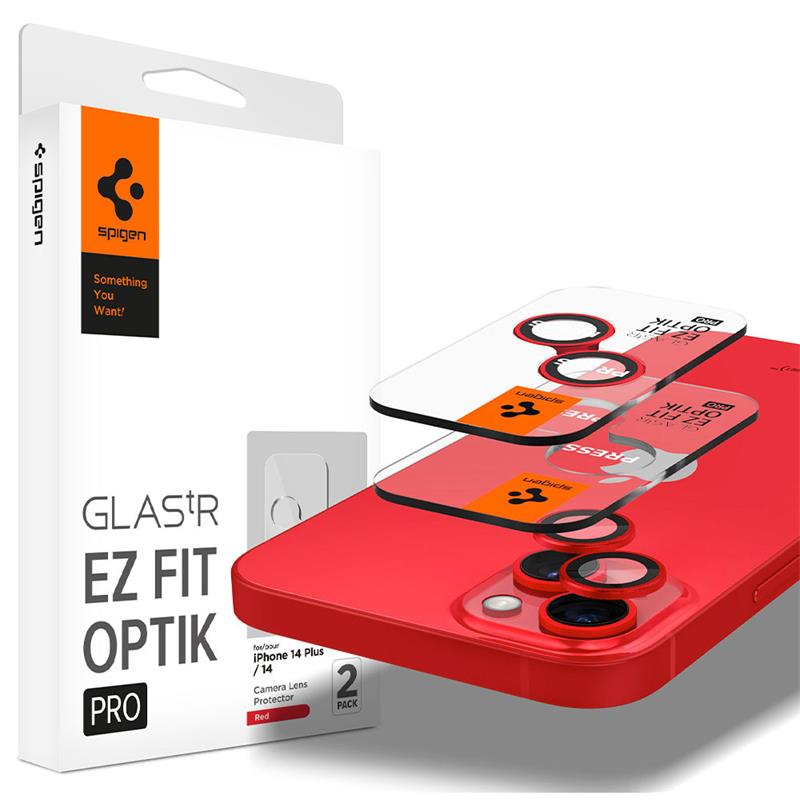 Spigen Optik Pro Lens Protector pre iPhone 14/14 Plus - Red 