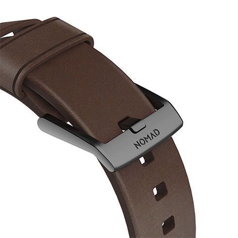 Nomad kožený remienok pre Apple Watch 44/45/49 mm - Modern Brown/Black Hardware 