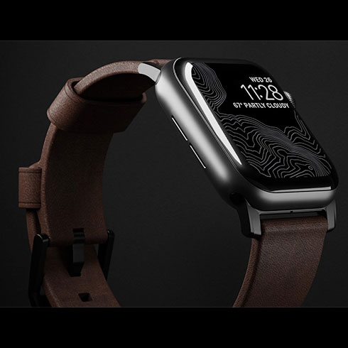 Nomad kožený remienok pre Apple Watch 44-49mm - Modern Brown/Black Hardware 