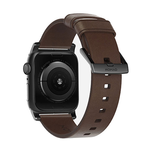 Nomad kožený remienok pre Apple Watch 44/45/49 mm - Modern Brown/Black Hardware 