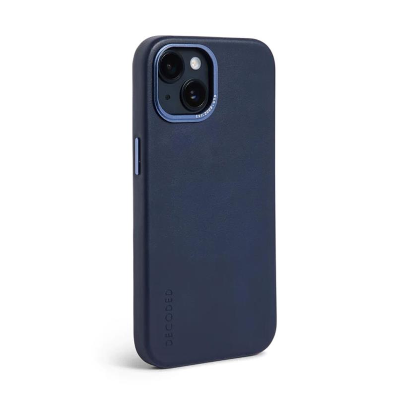 Decoded kryt Leather Backcover MagSafe pre iPhone 14 - Navy 