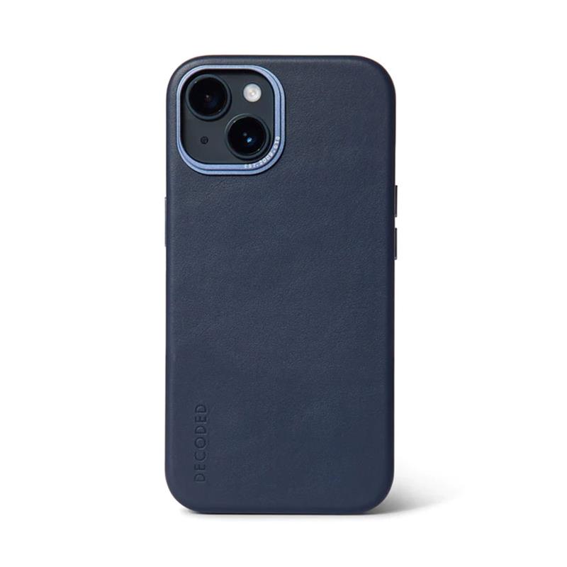 Decoded kryt Leather Backcover MagSafe pre iPhone 14 - Navy 