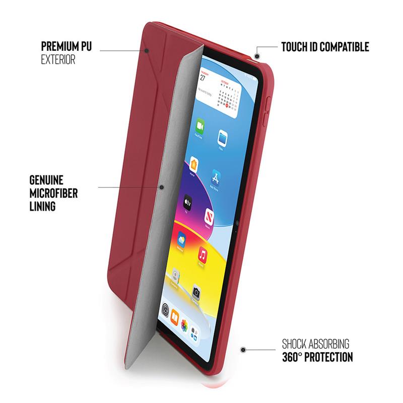 Pipetto puzdro Origami TPU Case pre iPad 10.9" 2022 10th Gen - Dark Red 