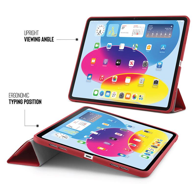 Pipetto puzdro Origami TPU Case pre iPad 10.9" 2022 10th Gen - Dark Red 