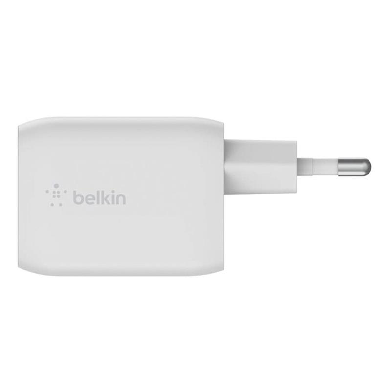 Belkin 65W Dual USB-C GaN PD Wall Charger with PPS - White 
