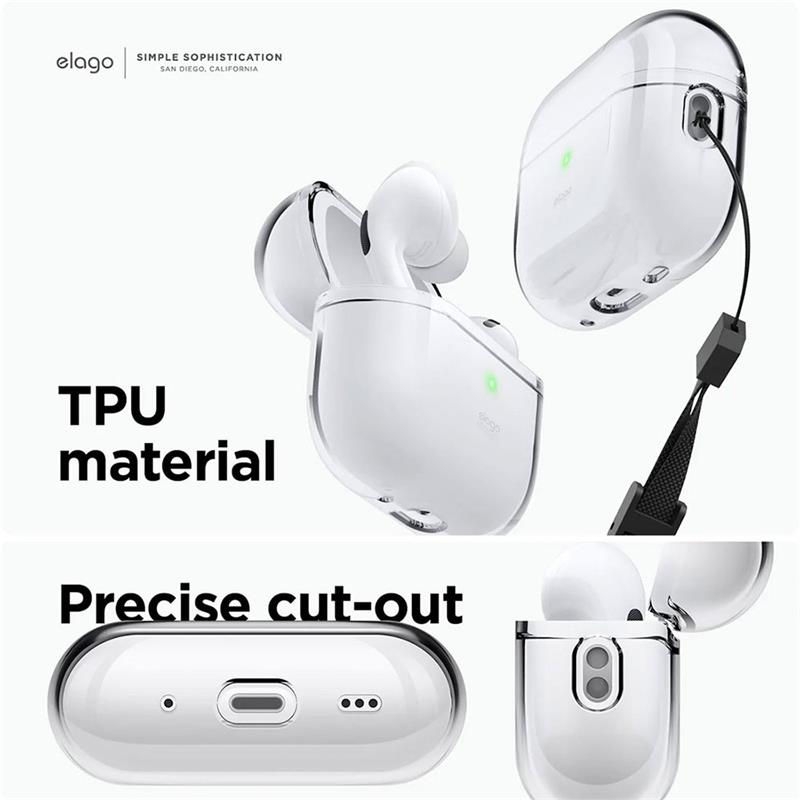 Elago Airpods Pro 2 TPU Case with Nylon Lanyard - Clear 