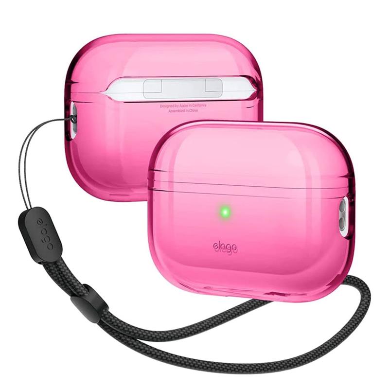 Elago Airpods Pro 2 TPU Case with Nylon Lanyard - Neon Hot Pink 