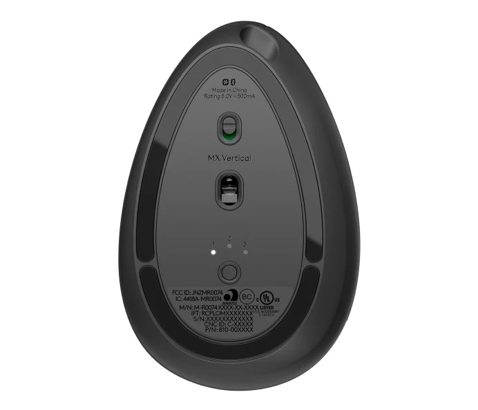 Logitech MX Vertical - pokročilá ergonomická myš - grafitová 