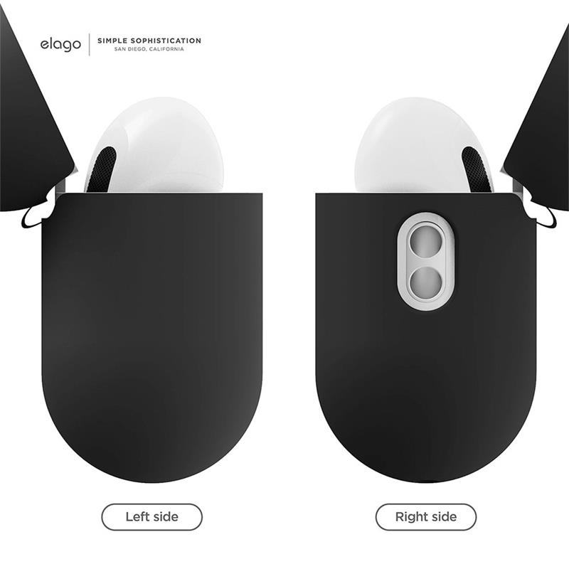 Elago Airpods Pro 2 Silicone Case with Nylon Lanyard - Black 
