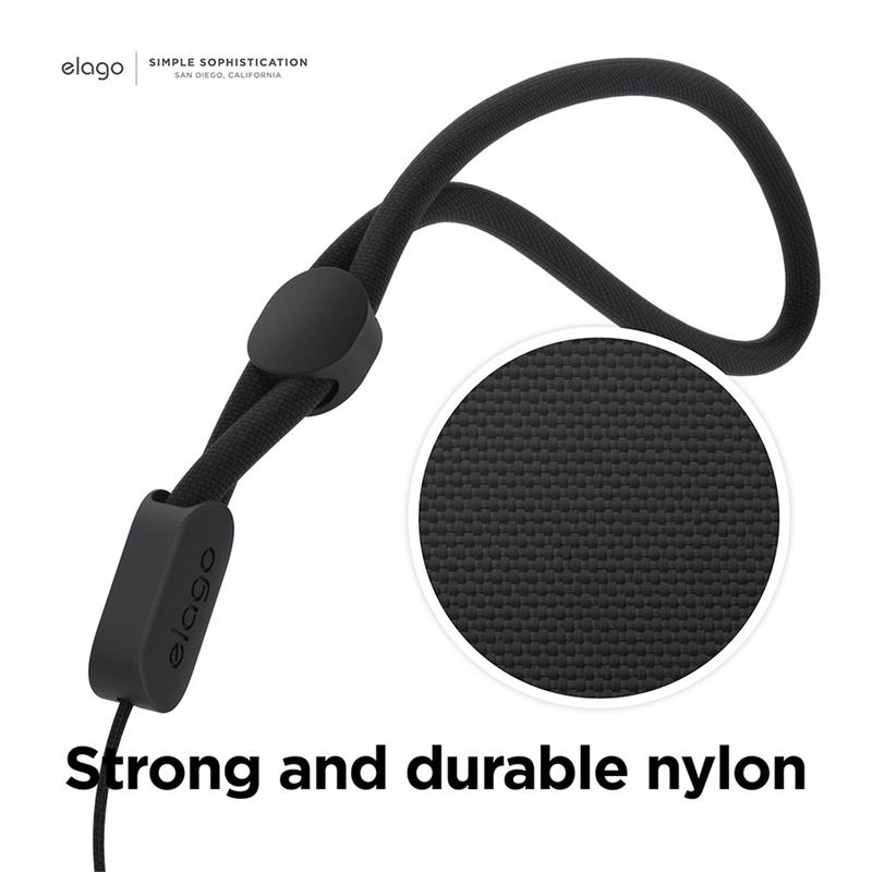 Elago Airpods Pro 2 Silicone Case with Nylon Lanyard - Black 