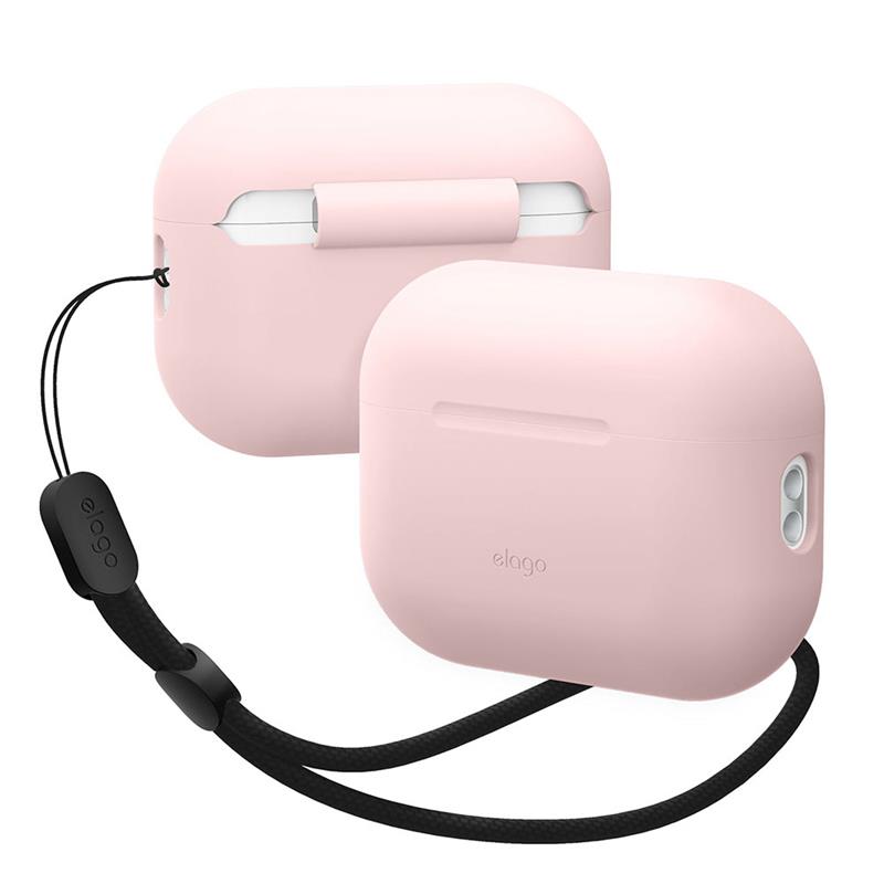 Elago Airpods Pro 2 Silicone Case with Nylon Lanyard - Lovely Pink 