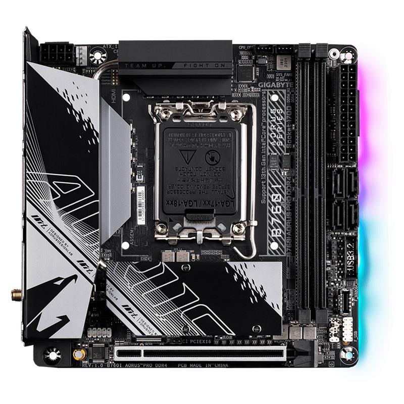 Gigabyte AORUS B760I PRO DDR4 , Intel B760, LGA1700, 2xDDR4, mini-ITX 