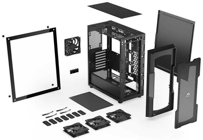 ENDORFY case Regnum 400 Air / ATX / 4x120mm / 2xUSB / presklená bočnice / čierna 