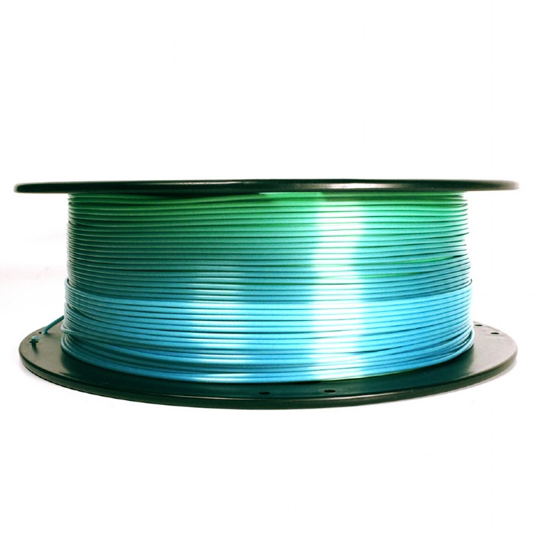 Tlačová struna (filament) GEMBIRD, PLA, 1,75mm, 1kg, silk rainbow, modrá/zelená 