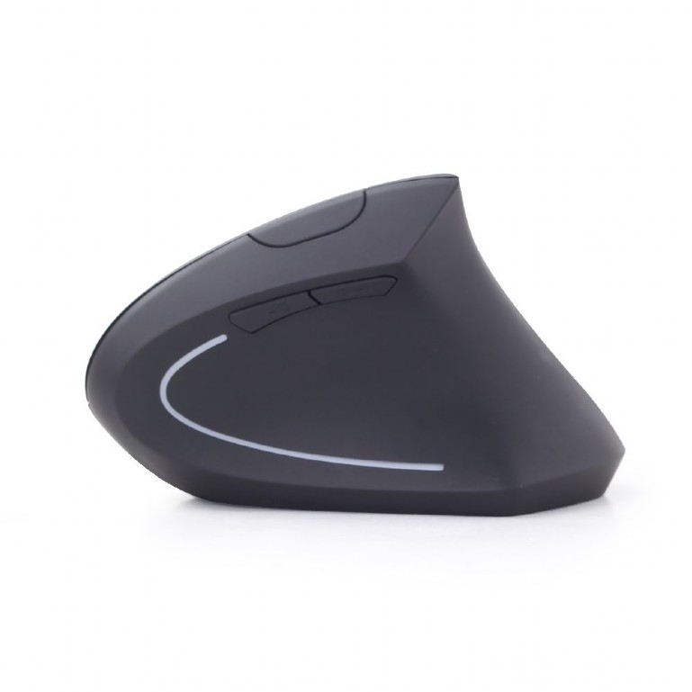 Myš GEMBIRD MUSW-ERGO-01, vertikální, čierna, bezdrôtová, USB receiver 