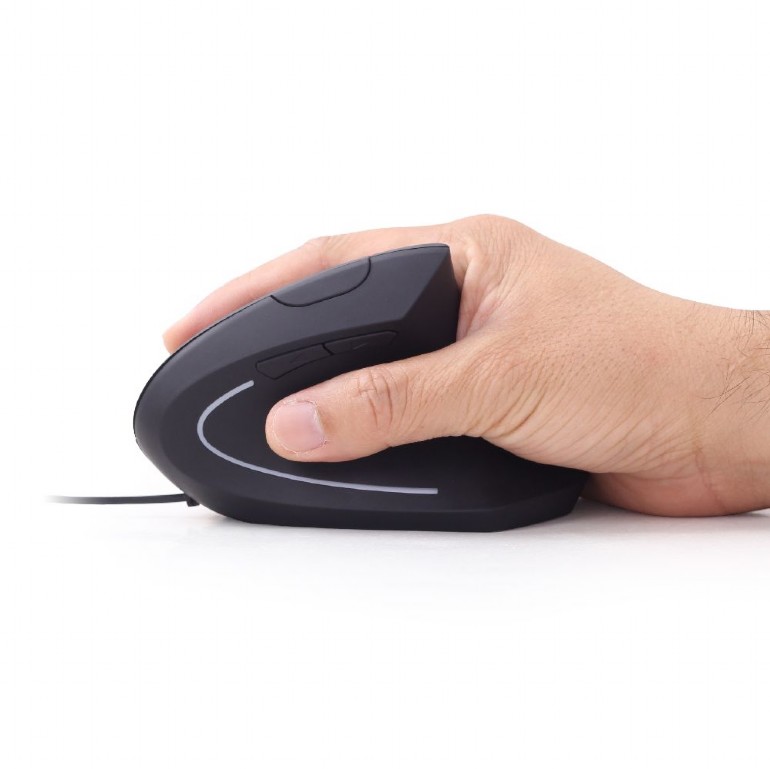 Myš GEMBIRD MUS-ERGO-01, ergonomická, čierna, USB 