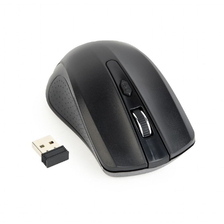 Myš GEMBIRD MUSW-4B-04, čierna, bezdrôtová, USB nano receiver 