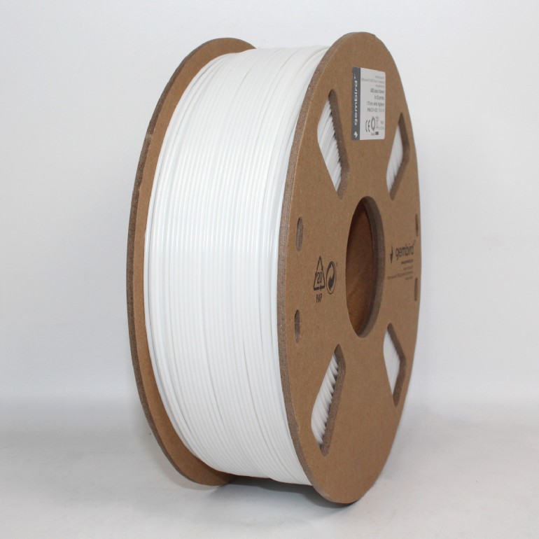 Tlačová struna (filament) GEMBIRD, ABS, 1,75mm, 1kg, biela 