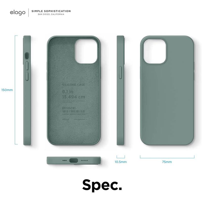 Elago kryt Silicone Case pre iPhone 12/12 Pro - Midnight Green 