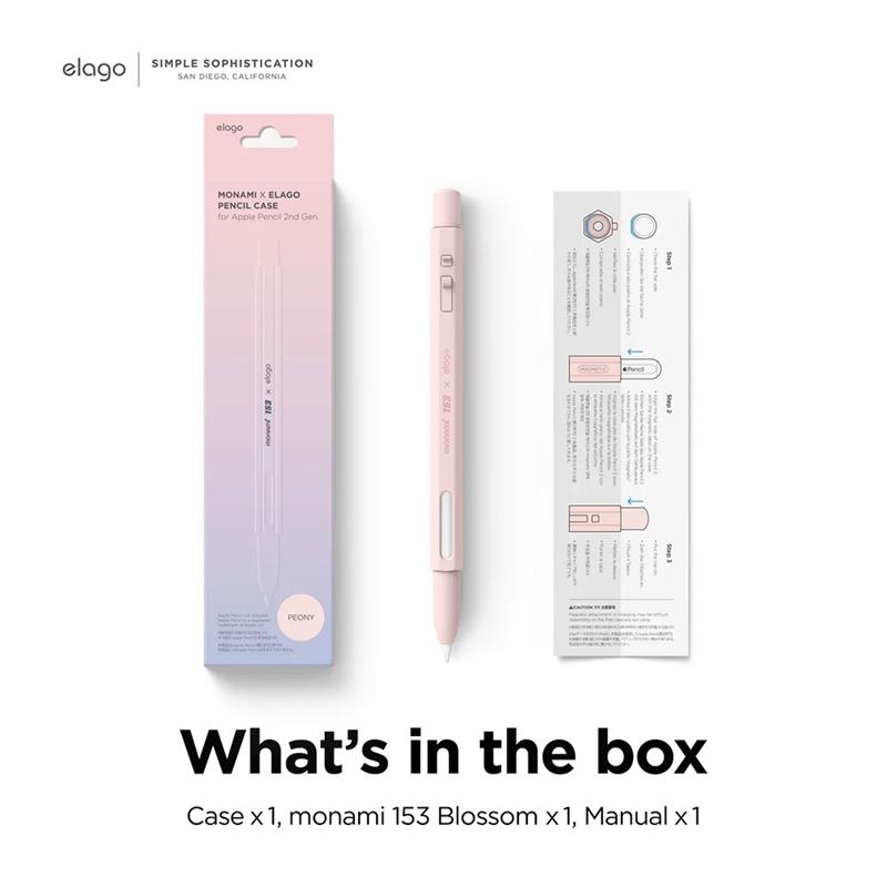 Elago kryt Apple Pencil 2nd Generation Cover X Monami Case - Peony Pink 