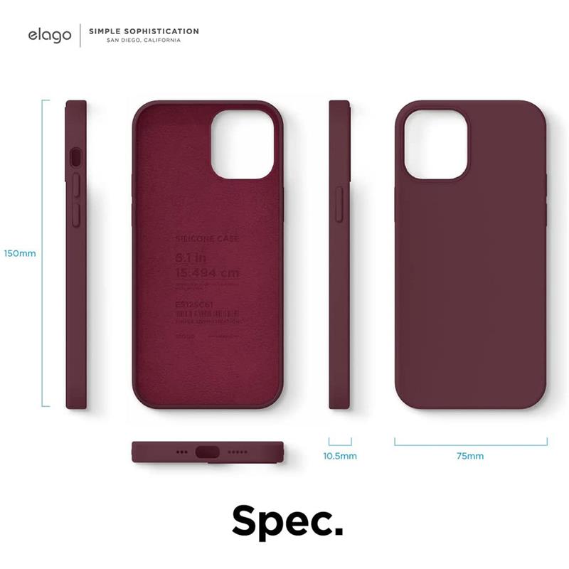 Elago kryt Silicone Case pre iPhone 12/12 Pro - Burgundy 