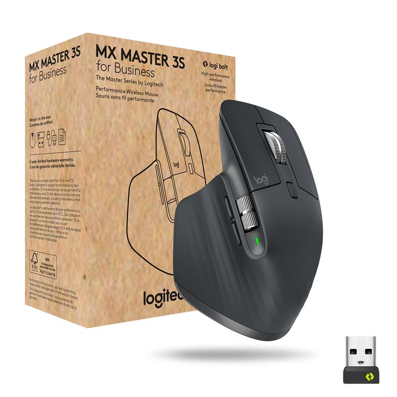 Logitech MX Master 3S for Business - výkonná bezdrôtová myš - grafitová 