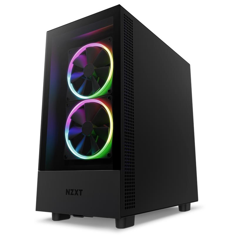 NZXT case H5 Elite / 3x120 mm (2xRGB) fan / tempered glass / black  