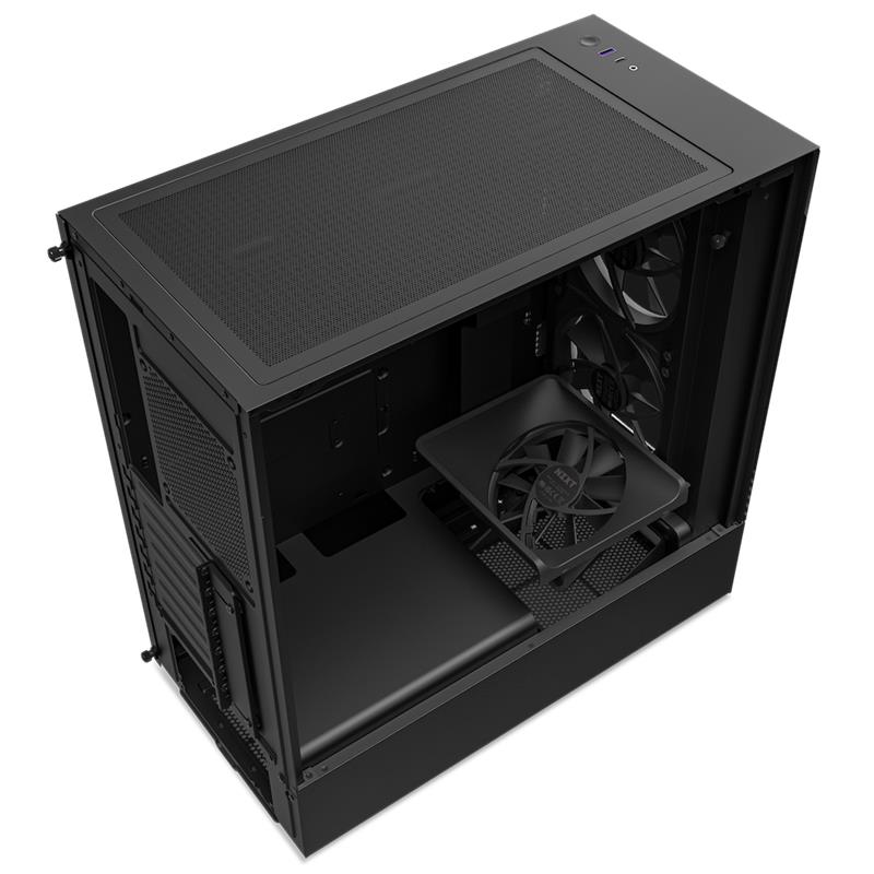 NZXT case H5 Elite / 3x120 mm (2xRGB) fan / tempered glass / black  