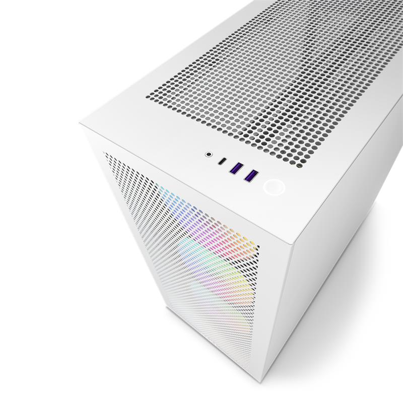 NZXT case H7 Flow RGB / 3x 140 mm fan / glass / mesh panel / white 