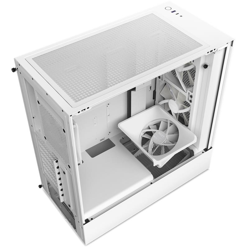 NZXT case H5 Flow RGB / 2x120 mm fan / glass / mesh panel / white 