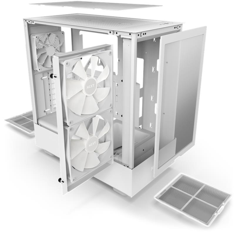 NZXT case H5 Flow RGB / 2x120 mm fan / glass / mesh panel / white 