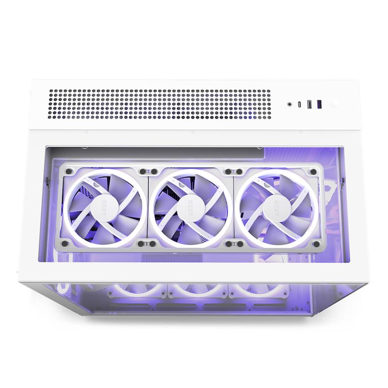 NZXT case H9 Elite / 3xRGB 120 mm / 1x 120mm fan / glass / RGB&fan controler / white 