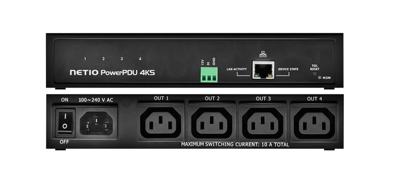 NETIO PowerPDU 4KS EU 4xIEC320 C13, měření el.hodnot, 1xLAN, seriál, SCZ, IOC, API, IP Watchdog, LUA 