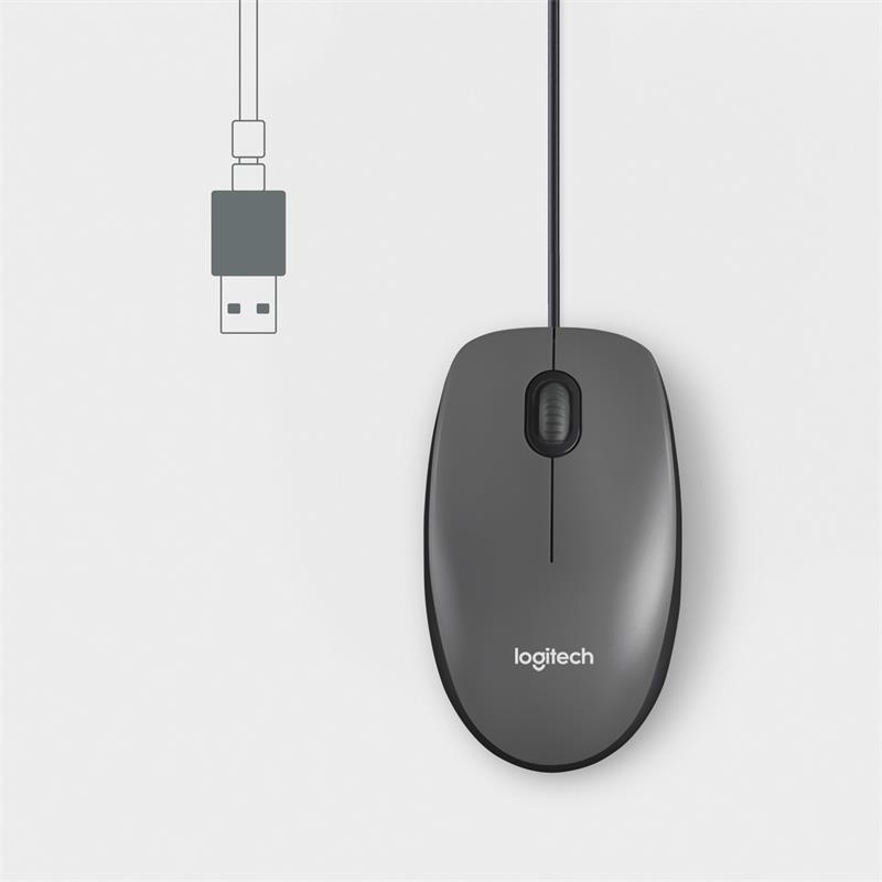 Logitech M100 - USB káblová myš - čierna 