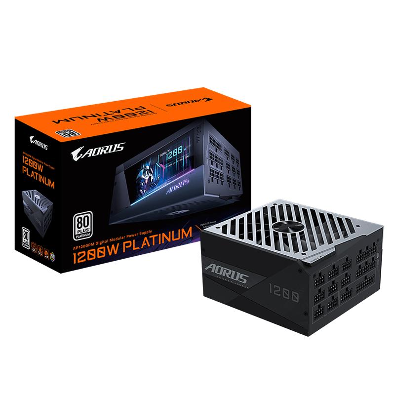 Gigabyte AORUS P1200PM 1200W 80+ PLATINUM Modular, LCD monitor 