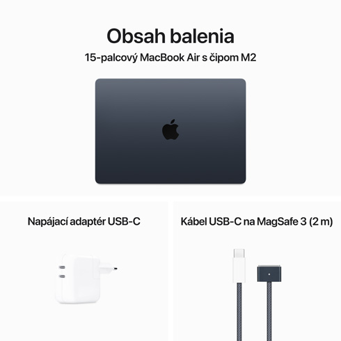 MacBook Air 15" Apple M2 8C CPU 10C GPU 8GB 256GB Polnočný SK 
