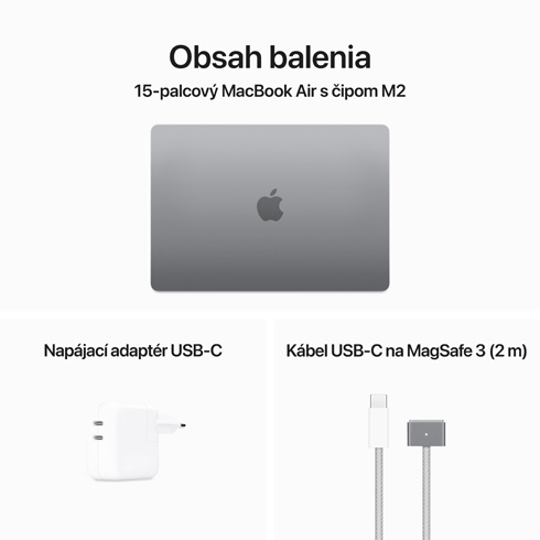 MacBook Air 15" Apple M2 8C CPU 10C GPU 8GB 256GB Kozmický sivý SK 