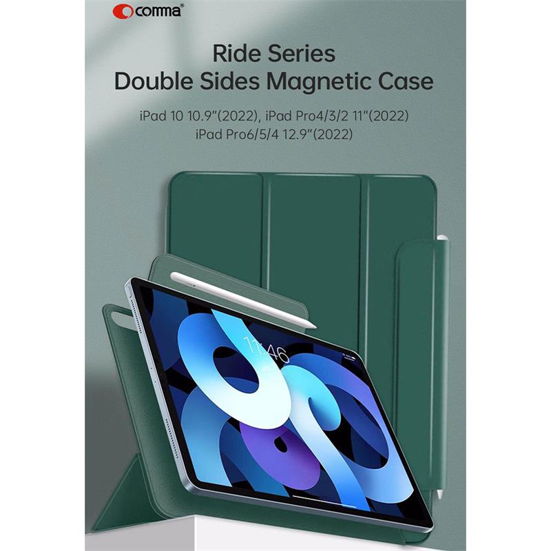 Comma puzdro Rider Magnetic Case pre iPad 10.9" 2022 10th Gen - Light Green 