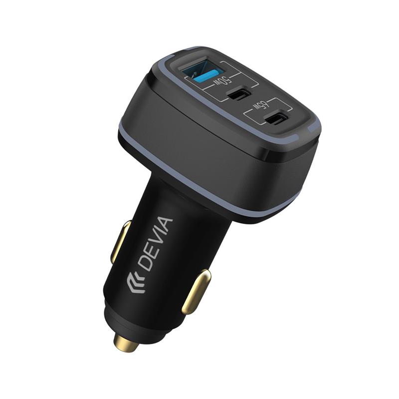 Devia nabíjačka do auta Extreme Speed Series 115W USB+2C Fast Car Charger  - Black 