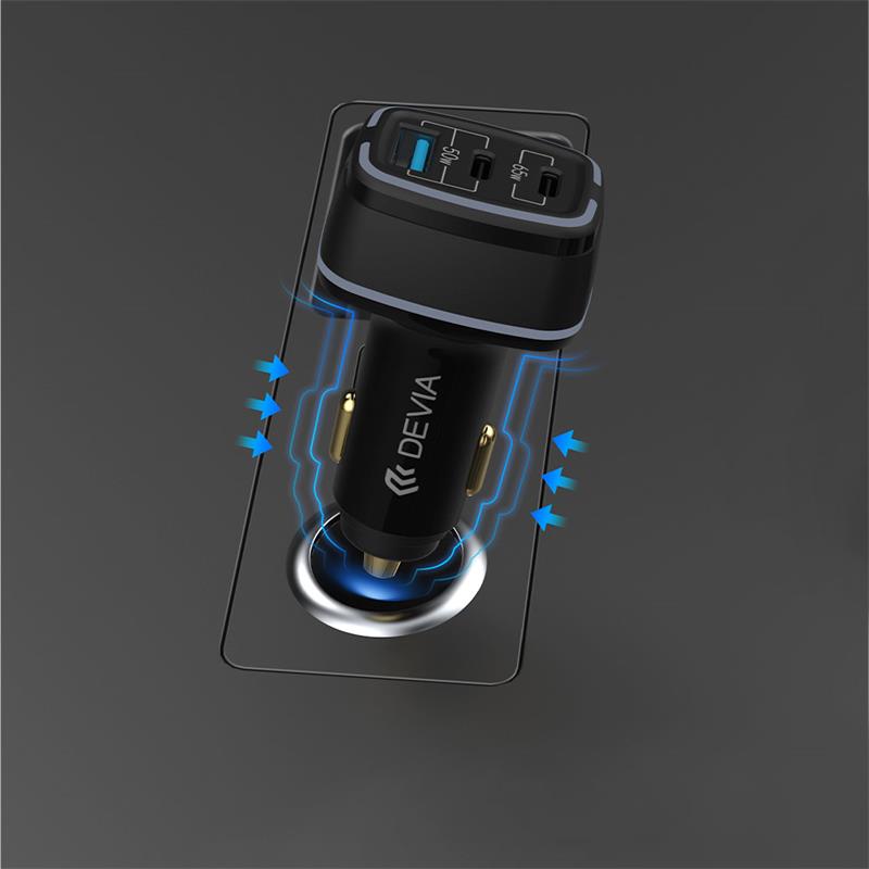 Devia nabíjačka do auta Extreme Speed Series 115W USB+2C Fast Car Charger  - Black 